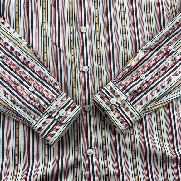 Robert Graham Shirt Men Medium M Multicolored Striped Button Up Long Sleeve - Picture 2 of 10